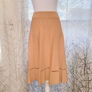 A.L.C ALC tan nude beige thick knit high waisted full midi skirt